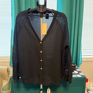 BNWT 5x Auciccoo navy blue lightweight Button-Up Women's Sweater